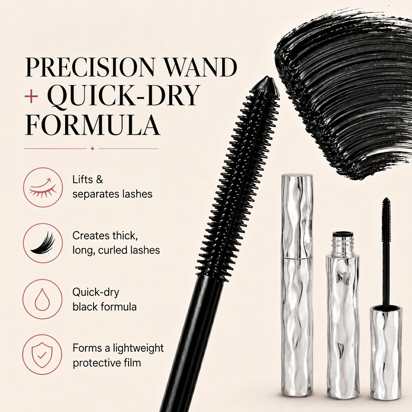 💜LAST DAY - BUY 1 GET 1 FREE💜All-Day Beautiful Lashes, Smudge-Proof! Waterproof Fiber Mascara for Natural Volume.