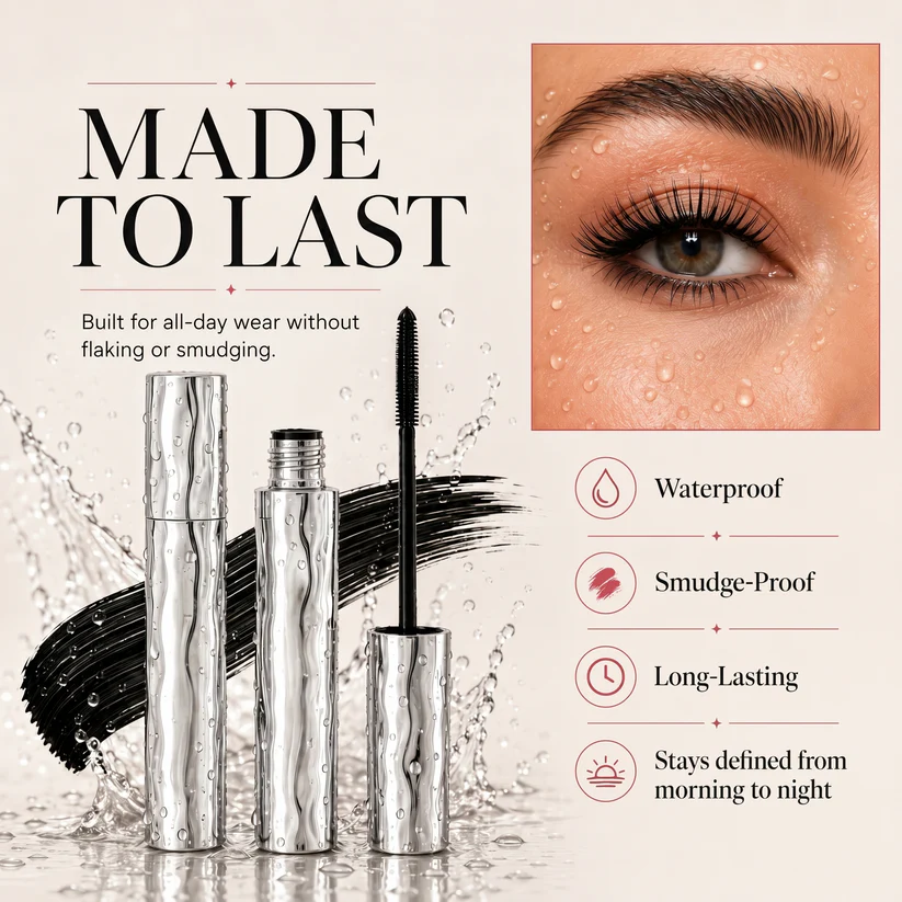 💜LAST DAY - BUY 1 GET 1 FREE💜All-Day Beautiful Lashes, Smudge-Proof! Waterproof Fiber Mascara for Natural Volume.
